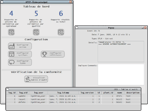 Interface du logiciel SIEL